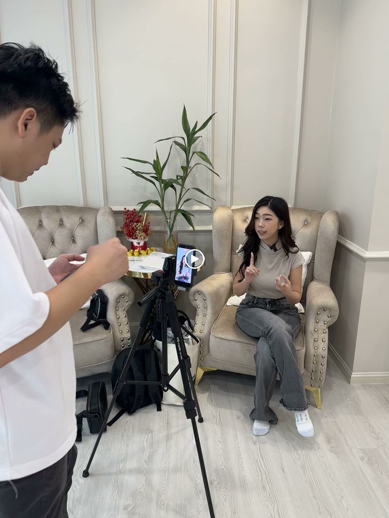 Crew filming a talent-led ad on location
