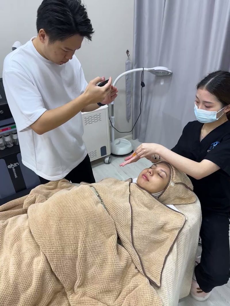 Filming an aesthetic treatment on location